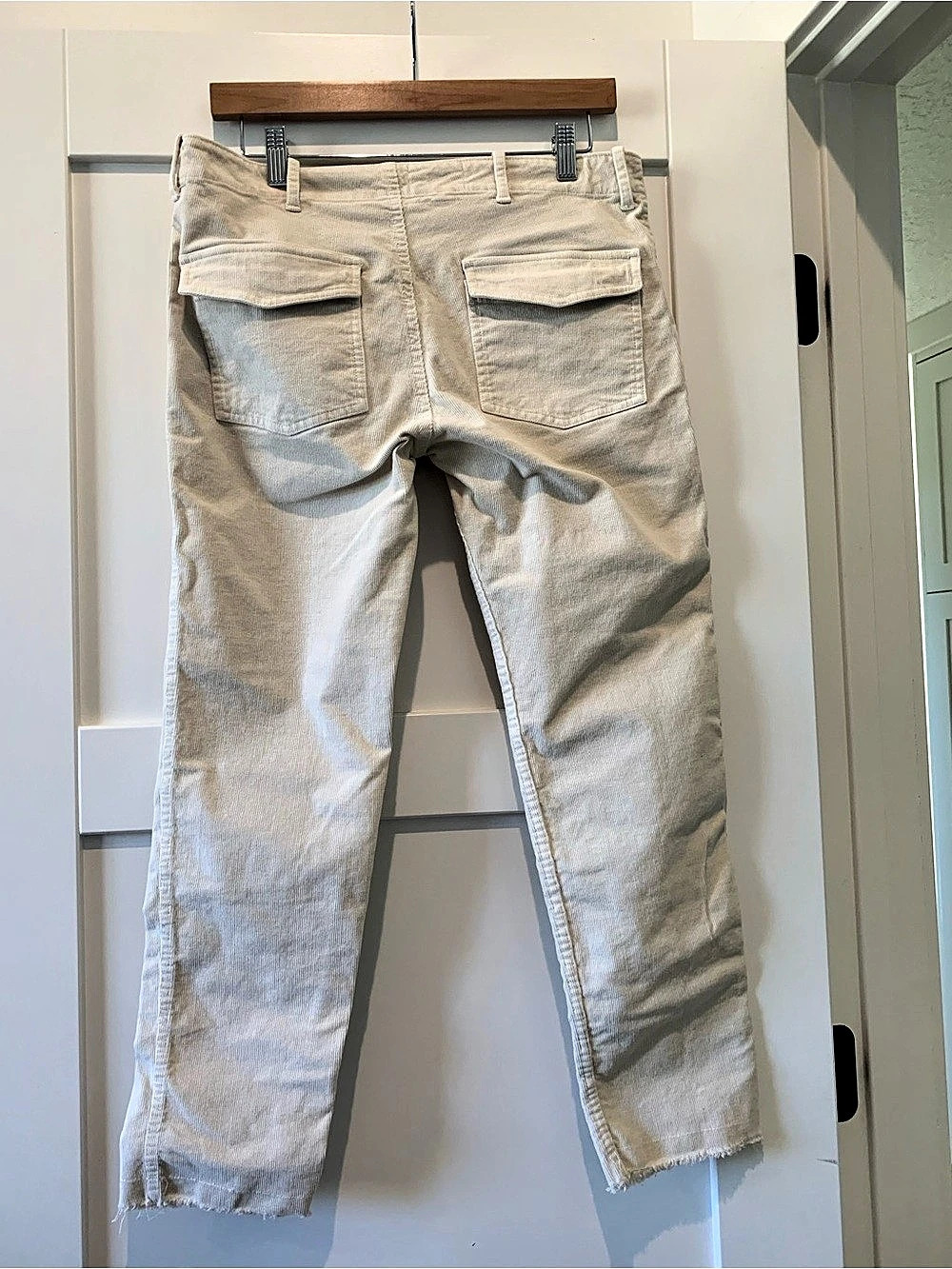 Nili Lotan Jenna Corduroy Pant Straight Leg Jeans in ivory.